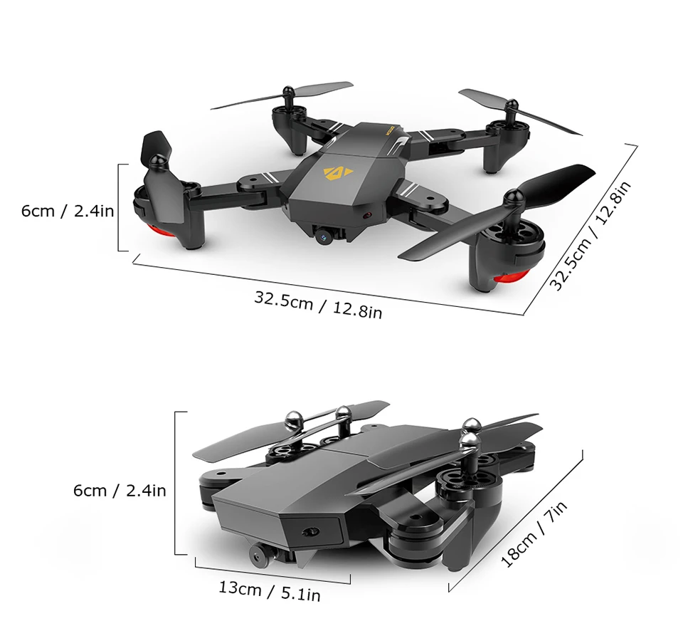 XS809HW FPV дрона с дистанционным управлением с поддержкой Wi-Fi 2MP/0.3MP Камера 2,4G 6-осей, «Безголовый» режим удержания высоты, складной Квадрокоптер с дистанционным управлением с 5in1 кабины