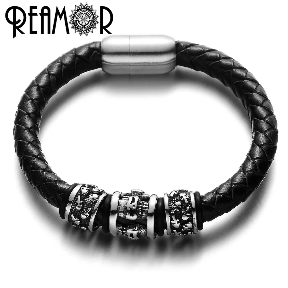 REAMOR 17 21 см 316L нержавеющая сталь Скелет человеческой головы большое отверстие