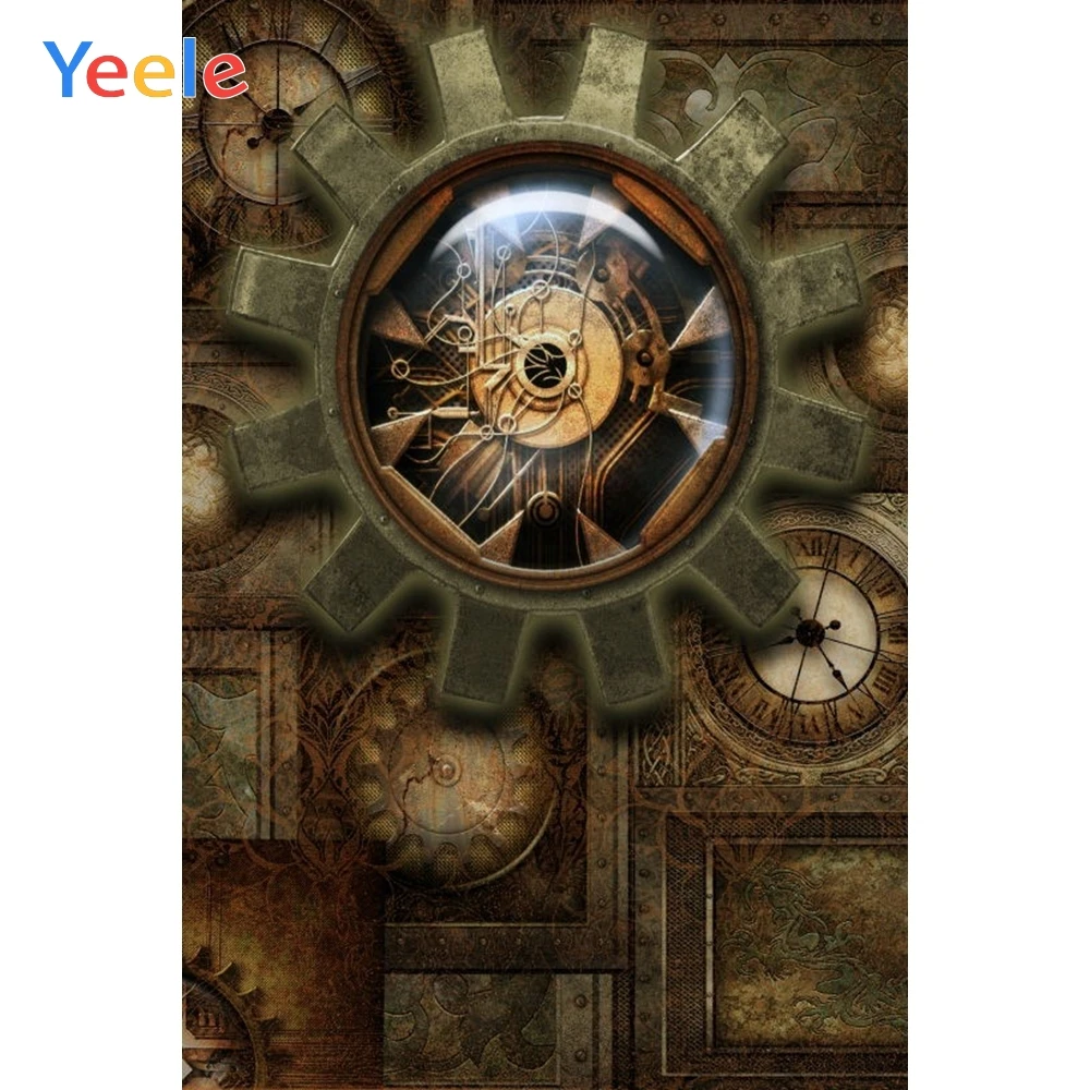 

Yeele Steam Punk Retro Gear Photographic Backgrounds Birthday Party Children Portrait Photography Backdrops For The Photo Studio