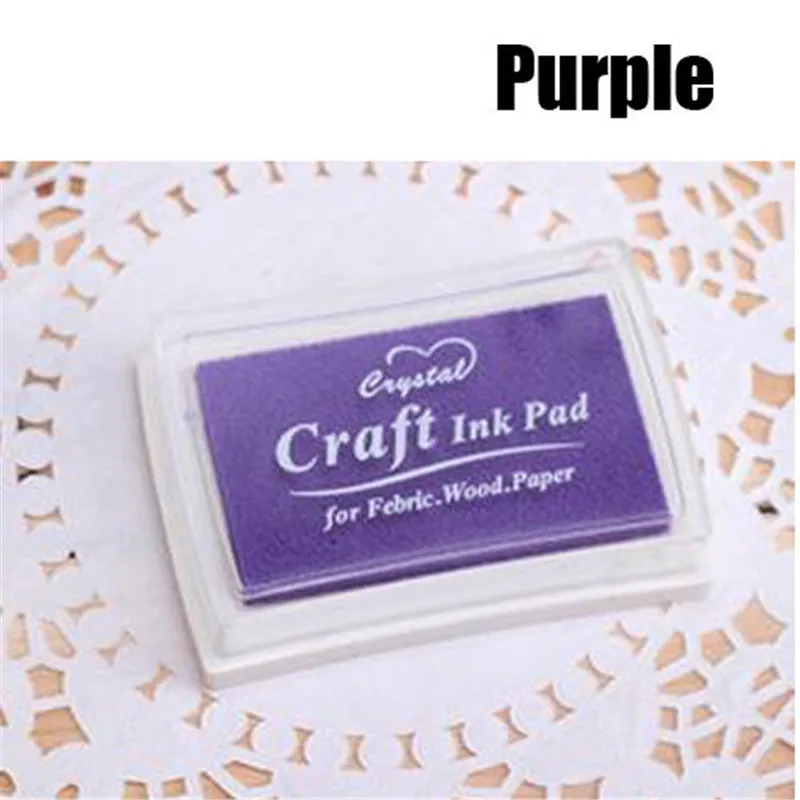 Purple DIY Oil Based Multi Colour Ink Pad For Rubber Stamps Paper Wood