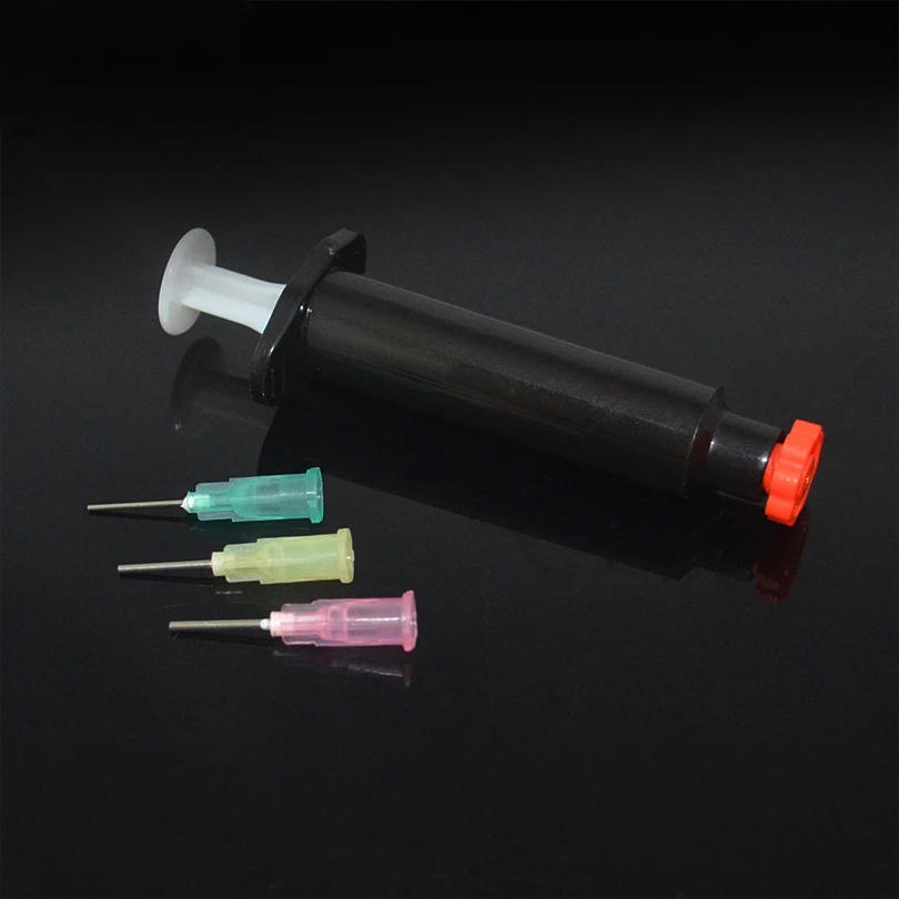 MNFT 2 Sets 5CC / ML Black for UV Epoxy Cure Syringe 3 Needle Nozzles
