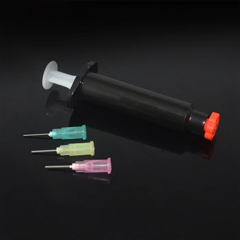 

MNFT 2 Sets 5CC / ML Black for UV Epoxy Cure Syringe 3 Needle Nozzles Kit point glue for Fly Tying Flies Clear Glue Coating Tool