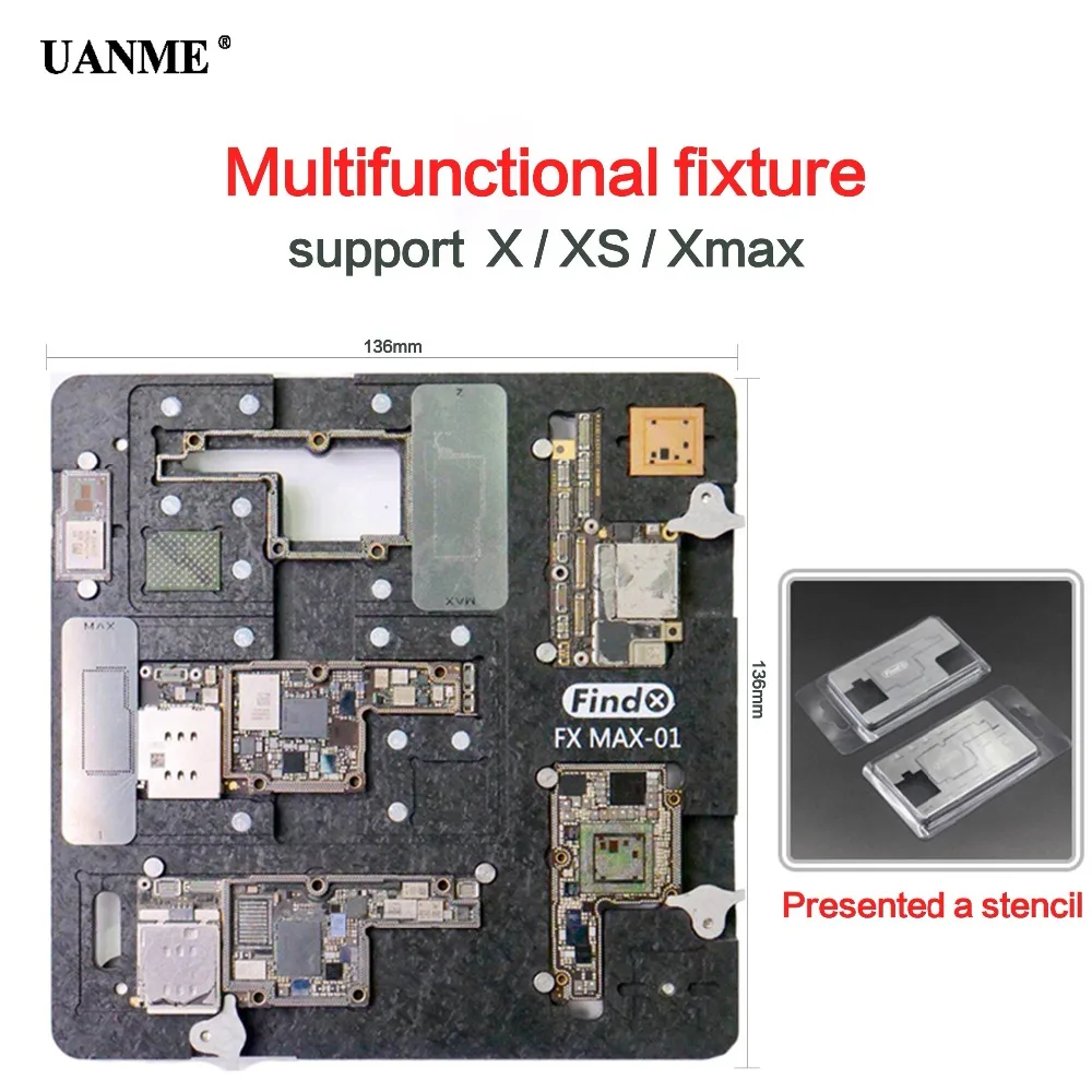 

UANME Phone Repair Kit Motherboard Fixture For iPhone X XS XMAX CPU Chip Repair Tools PCB Holder jig with Magnet good Stability