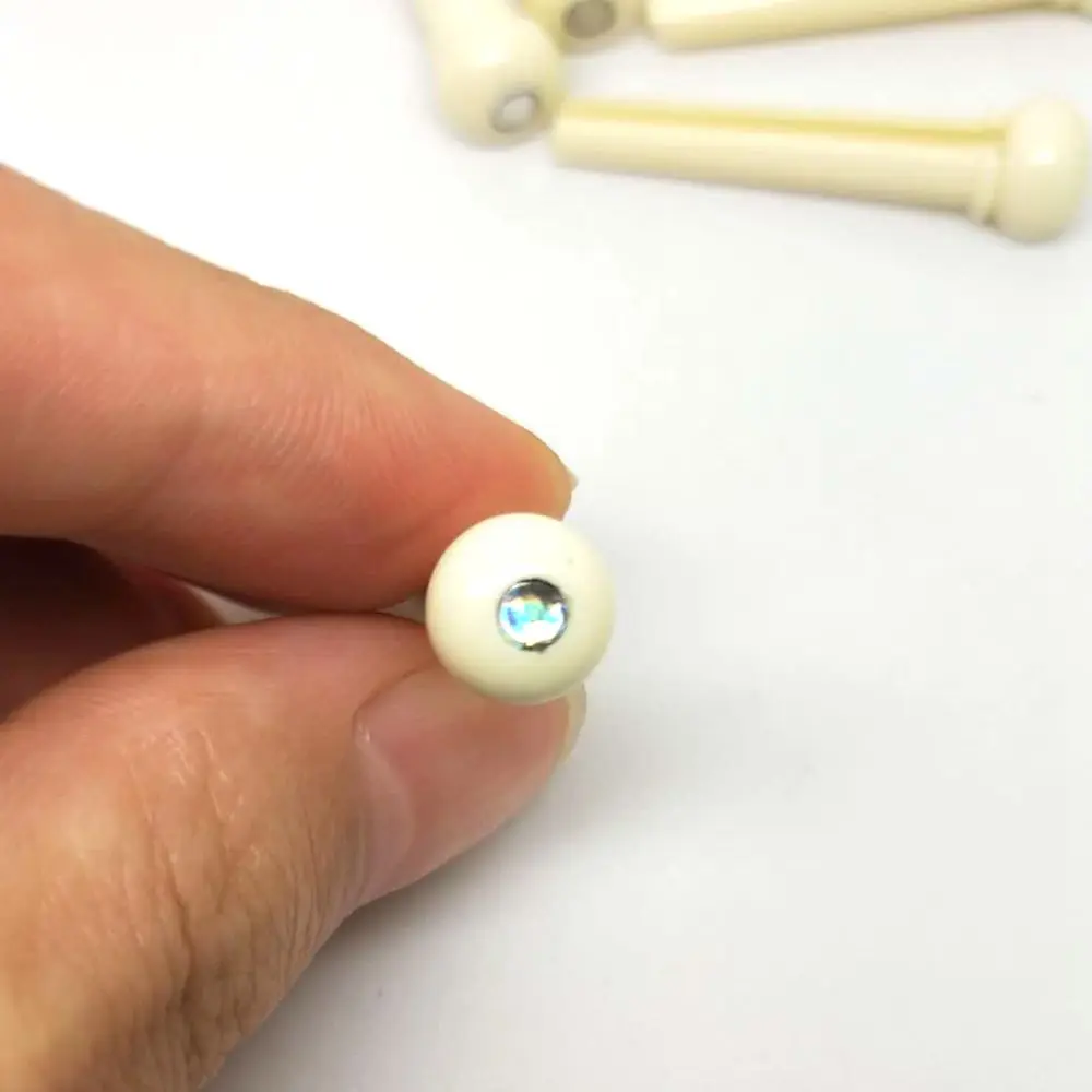 6Pcs Acoustic Guitar Abs Plastic Bridge Pins - ×§× × ××× × ××× × 6 Pcs Acoustic Guitar Abs Plastic Bridge Pins Ivory With Abalone Dot