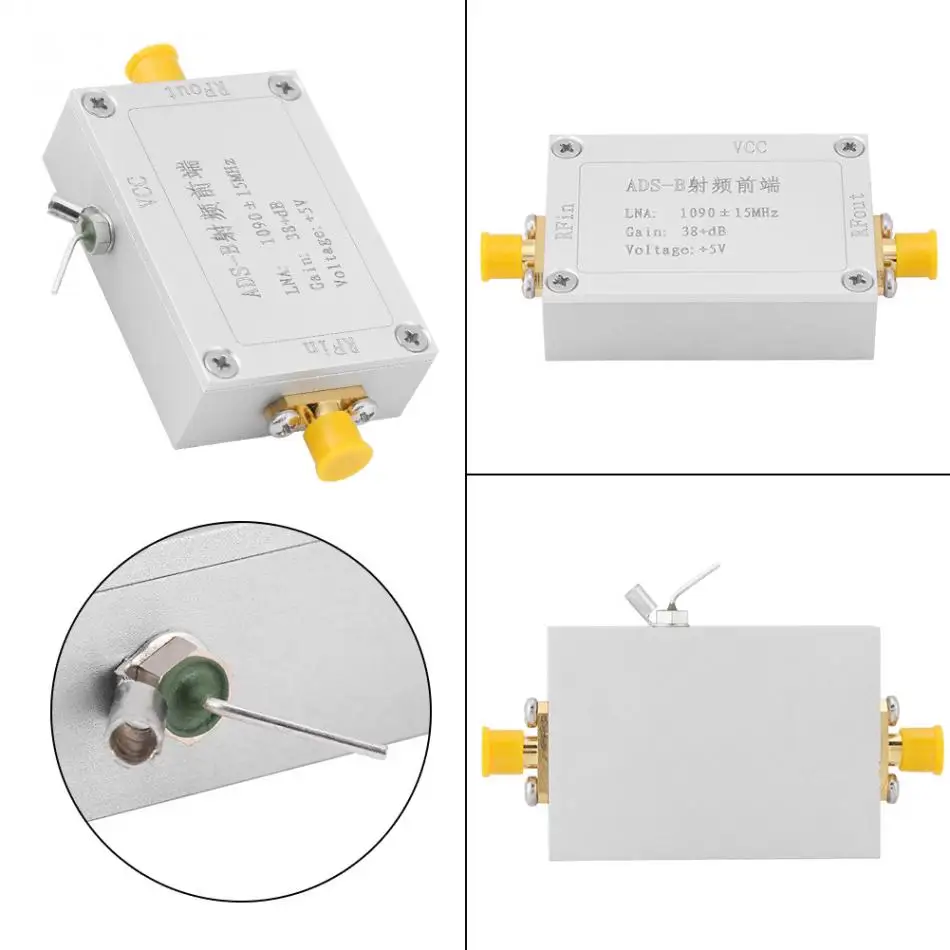 ADS-B 1090 МГц РЧ фронтальный Радиочастотный усилитель с низким уровнем шума 38 дБ коэффициент усиления LNA ассортимент