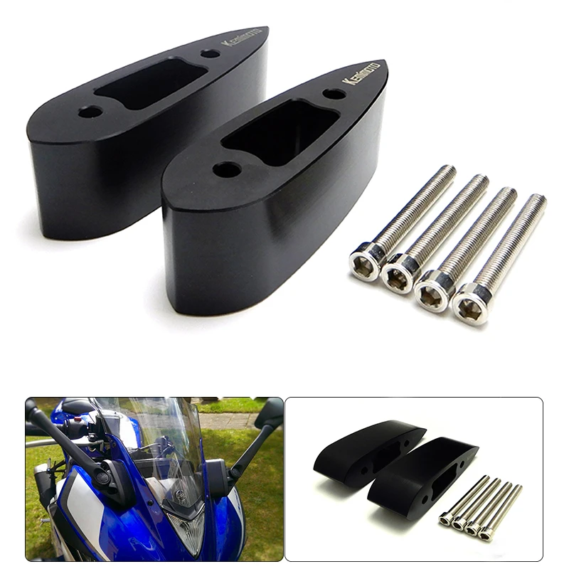 YZF R25 R3 Motorcycle Mirror Riser Extenders Extension Adaptor Kit for Yamaha YZF-R3 YZF-R25 2014 2015 2016 2017 1.25 (32mm)