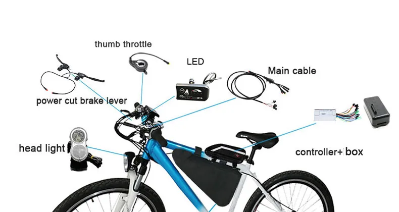 36 В, 48 В, 500 Вт, комплект для электровелосипеда 2", 24", 2", 700C(28"), комплект для электровелосипеда с литиевой батареей, Аксессуары для велосипеда