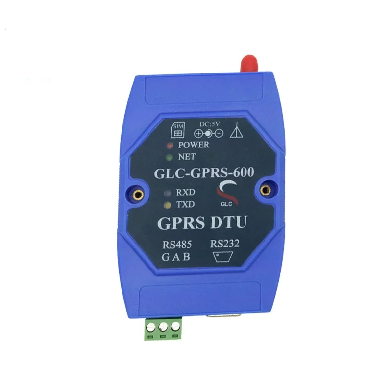 

GPRS DTU RS232+RS485 serial port to GPRS GSM wireless data transmission module guide type GLC-600
