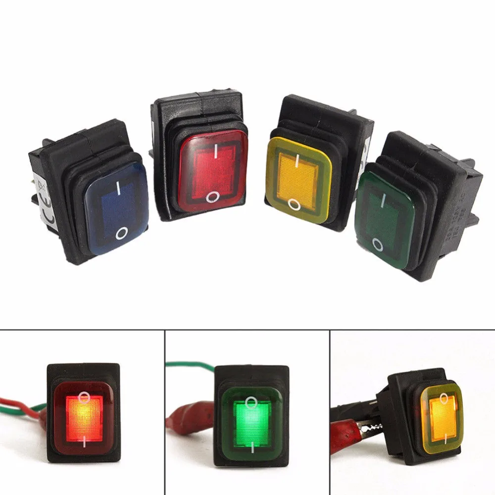 1pc Auto Waterproof Dustproof 4 Pin Dc 12v Rocker Toggle