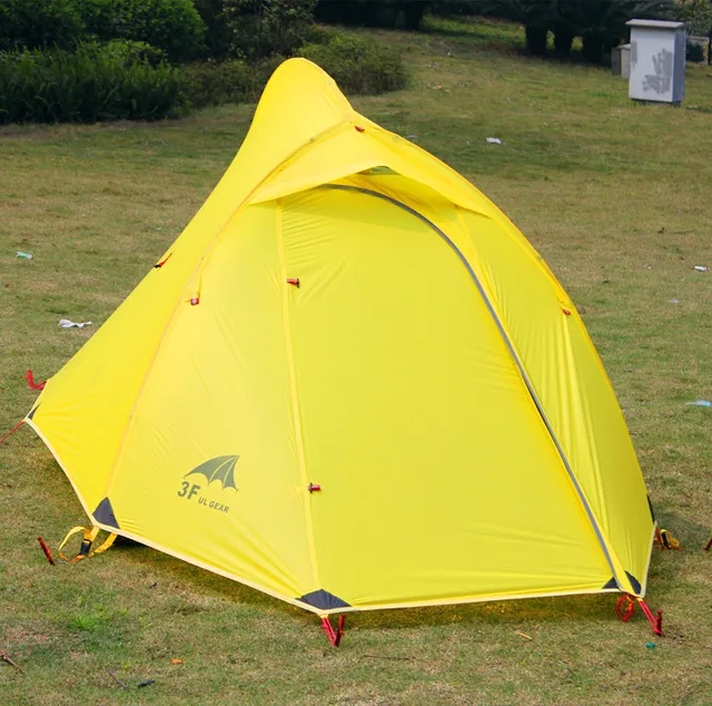 Best price at $148 Cheap 3F Gear Conqueror ultralight camping 3 seasons 2 persons silicon coating aluminum poles beach camping tent