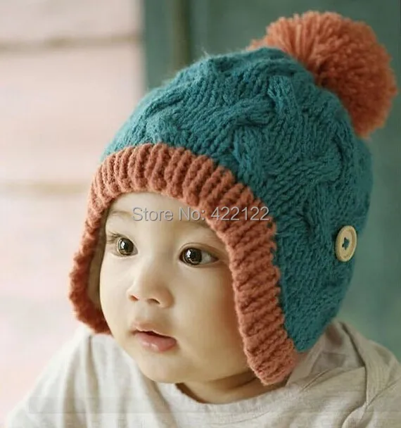 Зимние защитные вязаные шапки для мальчиков/девочек/комплекты шапок, шапочки для младенцев beanine chilldren-Dot водолазка 5 шт./лот MC01