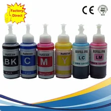 6 x 70ml Refill Dye Ink Kit For Epson L800 L801 Printing Inkjet Printer No. T6731/2/3/4/5/6 Use For Refillable Cartridge Ciss