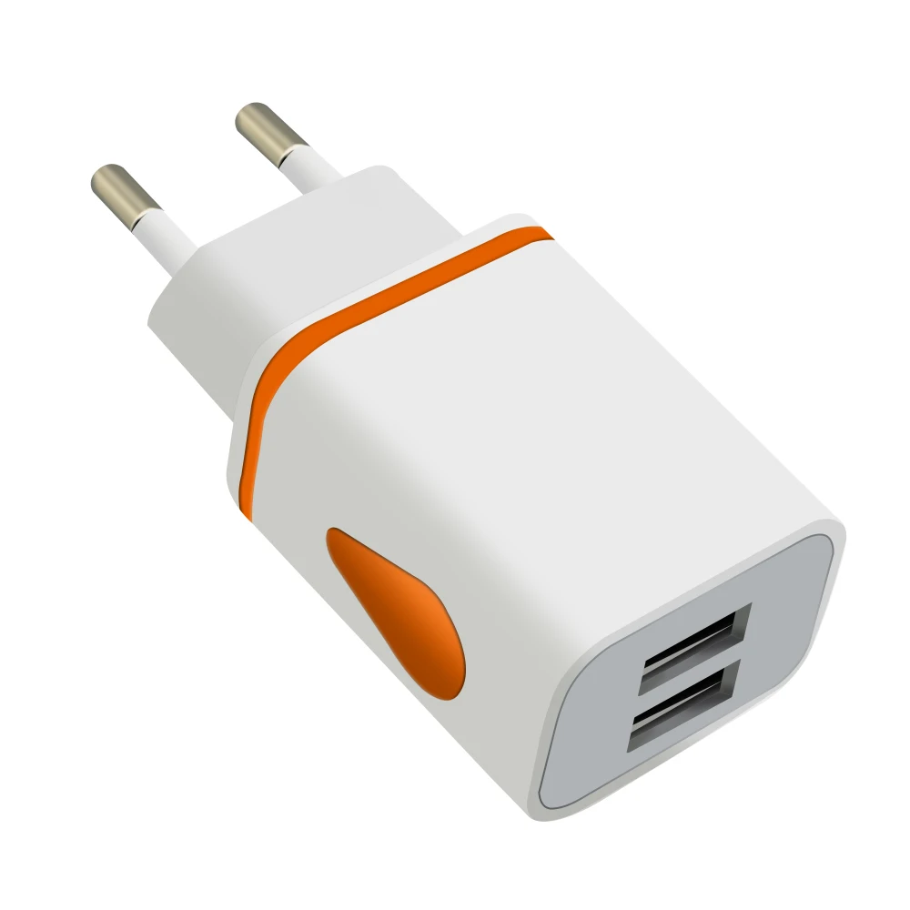 5V 2.1A EU Plug Dual USB зарядное устройство 3 USB Капля воды светящееся зарядное устройство адаптер автоматической зарядки для iPhone X 8 IOS зарядное устройство для андроида - Тип штекера: EU Orange Charger