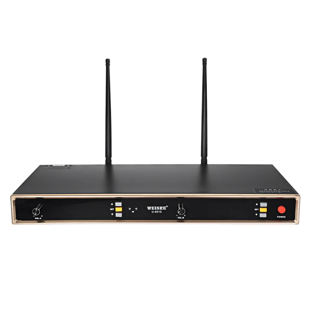 WEISRE U-8010 Профессиональный UHF Беспроводной набор микрофонов микрофон с приемником для KTV Караоке класса