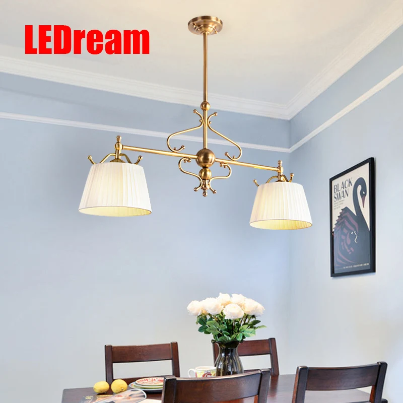 

Restaurant meals American sitting room lamps european-style full copper droplight dining room creative personality