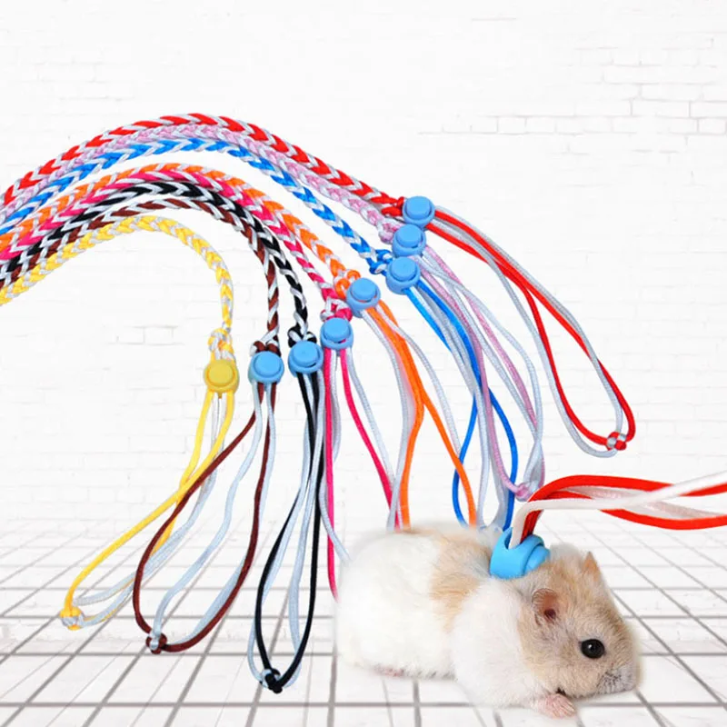 Adjustable Ferret Harness/Baby Rabbit/Hamster Rat Mouse Leash Lead with bell 