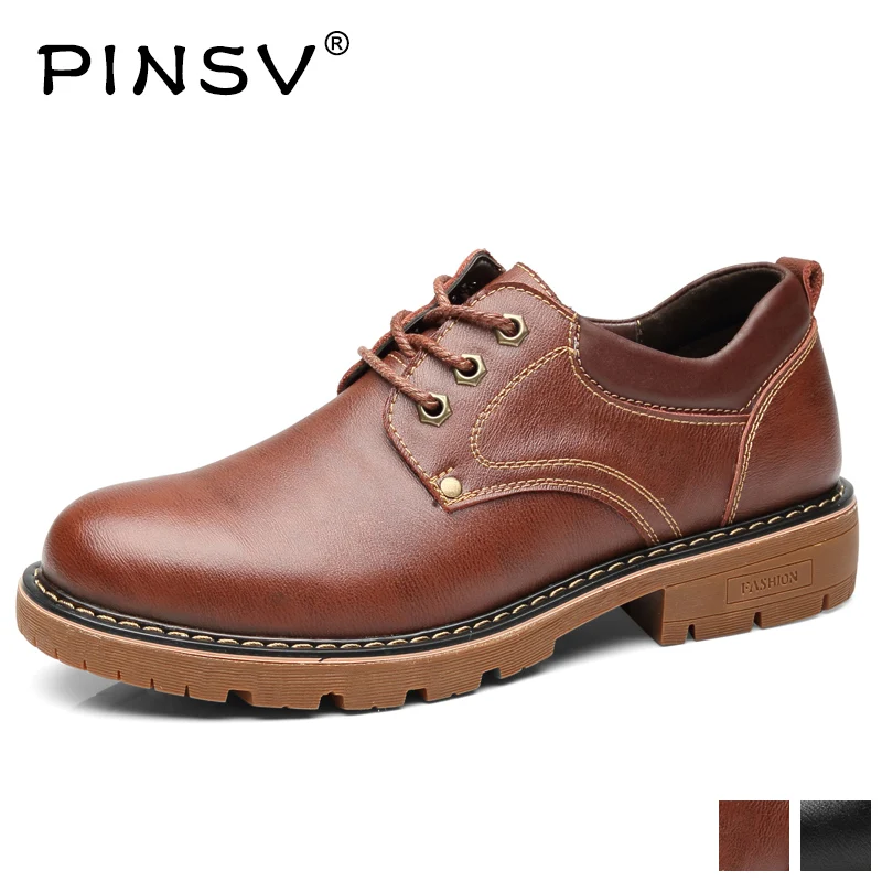 

Retro Genuine Leather Boots Men Hot Sale Ankle Boots Men Lace up British Style Casual Shoes for Male PINSV