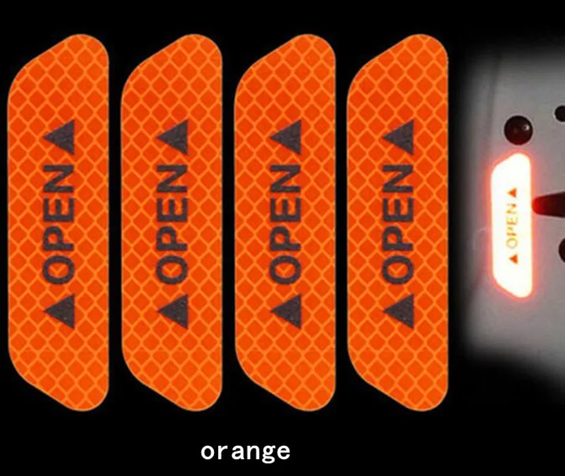 

4Pcs Car Door Stickers OPEN Sign Safety Reflective Strips for Vw polo tiguan golf 7 4 6 passat b6 b5 b7 touran t5 Accessories
