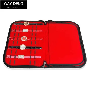 

Way Deng - 20 Slot Zip Lock Watch Display Box Black Leather Velvet Jewelry Storage Case Organizer - Y108