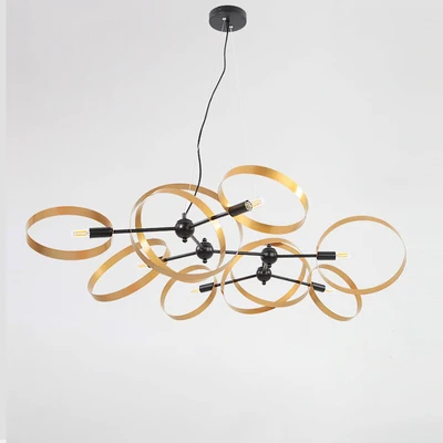 

post-modern Luxury Creative Round Pendant Lamps Iron Pendant Lights for Living Room Restaurant Hotel Indoor Lighting Fixtures