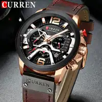 Curren Mens Watches Top Brand Luxury Chronograph Men Watch Leather Luxury Waterproof Sport Watch Men Male Clock Man Wristwatch