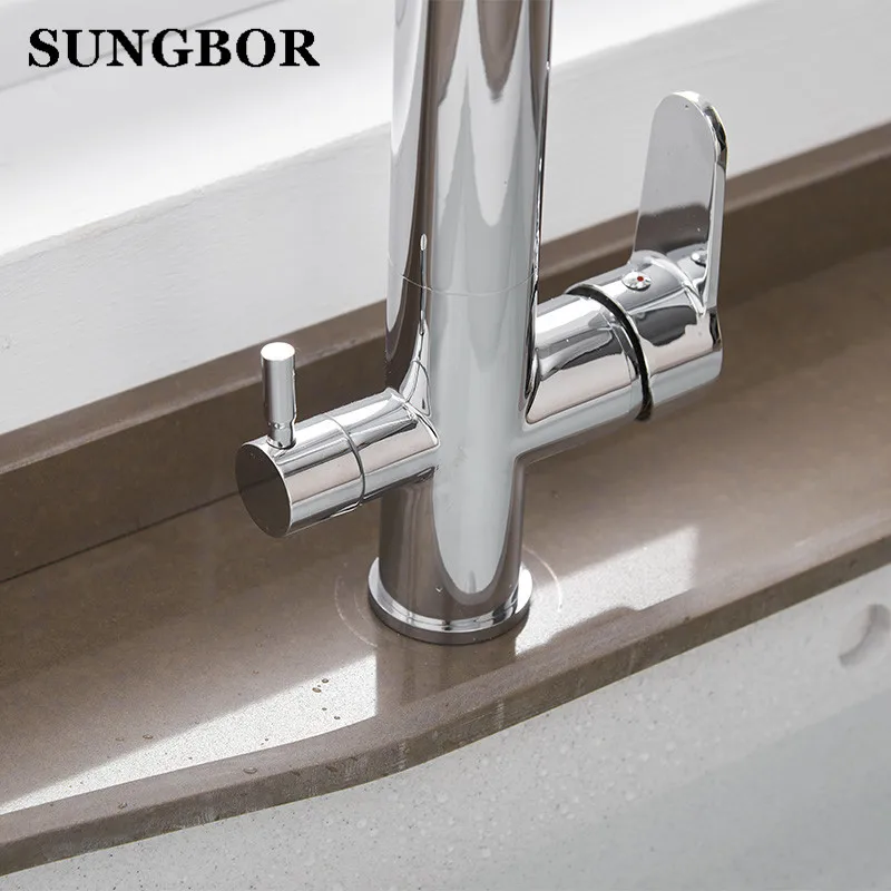 Black Kitchen Faucets 360 Degree Rotation 3 Way Water Filter Tap Water Faucets Solid Brass Kitchen Sink Tap Water Mixer CF-0181L Black Kitchen Faucets 360 Degree Rotation 3 Way Water Filter Tap Water Faucets Solid Brass Kitchen Sink Tap Water Mixer CF-0181L