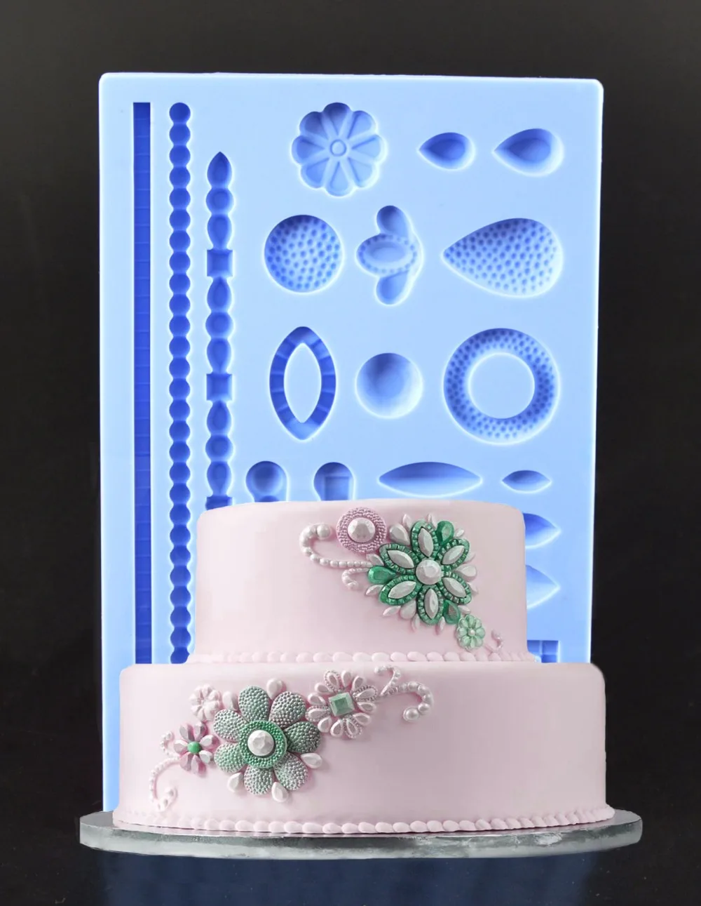 

New Arrival 1 pc jewelry stone diamond cake tools baking gumpaste Cake Decorating Fondant tools Silicone Mould birthday