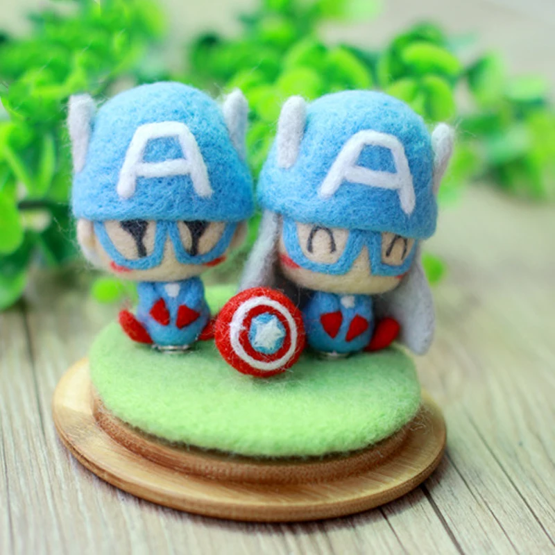 

1 Set Non Finished Felting Poked Free Shipping Handcraft Wool Felt Poked Set DIY USA Policeman Felt for Needle Material Bag