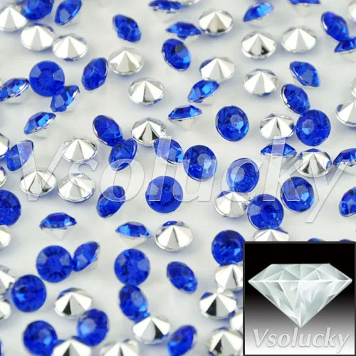 

Diamond Confetti Blue&Silver 1000pcs/bag 4.5mm 1/3Carat Crystal Wedding Table Scatter Decoration bridal shower wedding Party