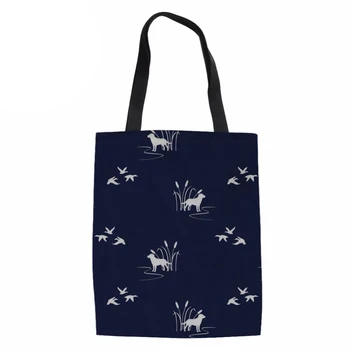

Women Heavy Duty Handbag Canvas Shopping Bags Ladies Large Foldable Storage for Females Dark Navy Shoudle Eco Bag Recycle