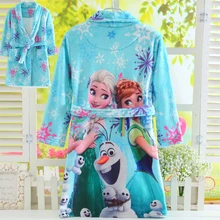 Зимние фланелевые банные халаты с длинными рукавами для мамы и дочки, Коралловое бархатное банное халаты с изображением Эльзы и Анны для девочек детские пижамы Домашняя одежда для семьи