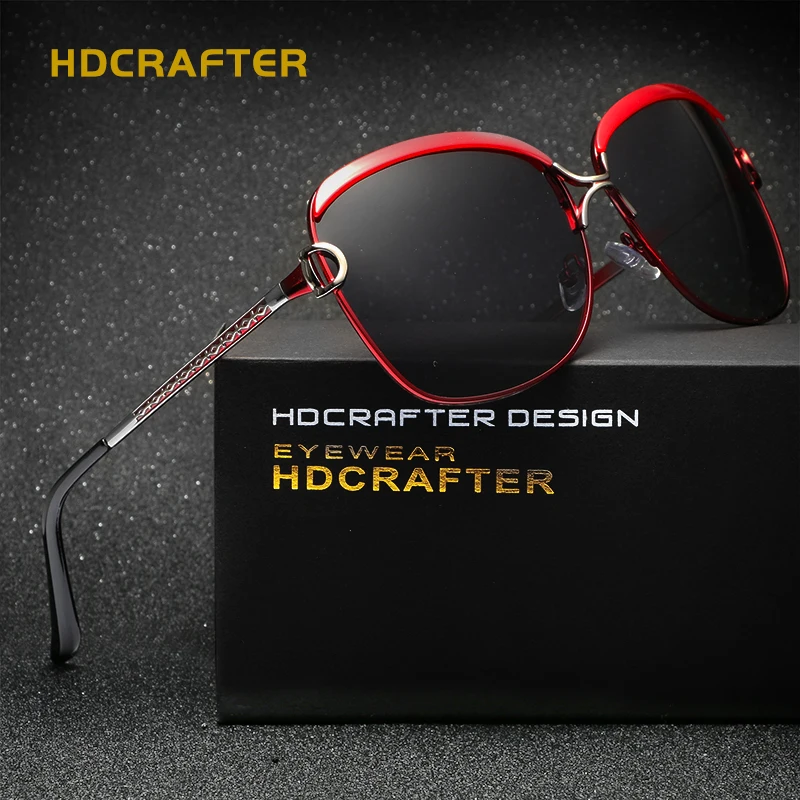 HDCRAFTER, поляризационные солнцезащитные очки для женщин, фирменный дизайн, женские ретро негабаритные солнцезащитные очки для женщин oculos de sol feminino