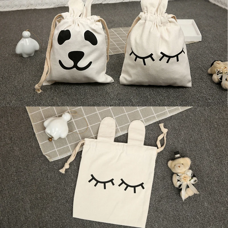 С рисунками из мультфильма Сумки для хранения с заячьими ушками Drawstring Рюкзак