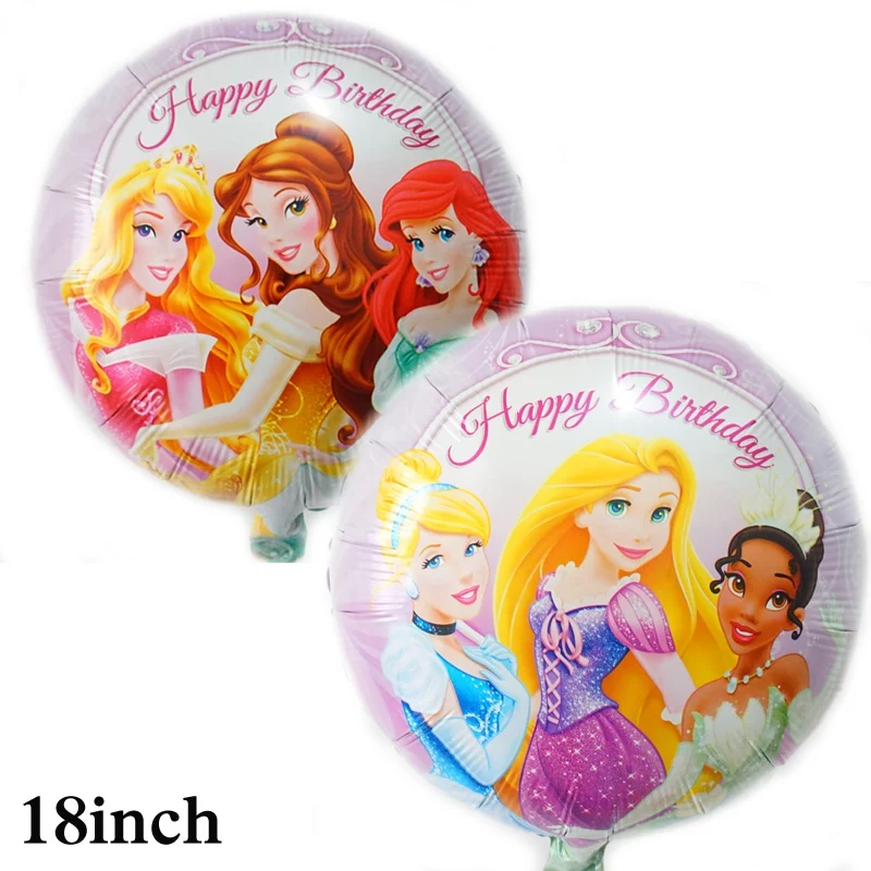 5 шт. комплект наряда принцессы воздушные шары с гелием 18 дюймов круглый Русалочка, Золушка королева», «Рапунцель», «Белла воздушные шары из фольги для partyballoon - Цвет: 5pcs