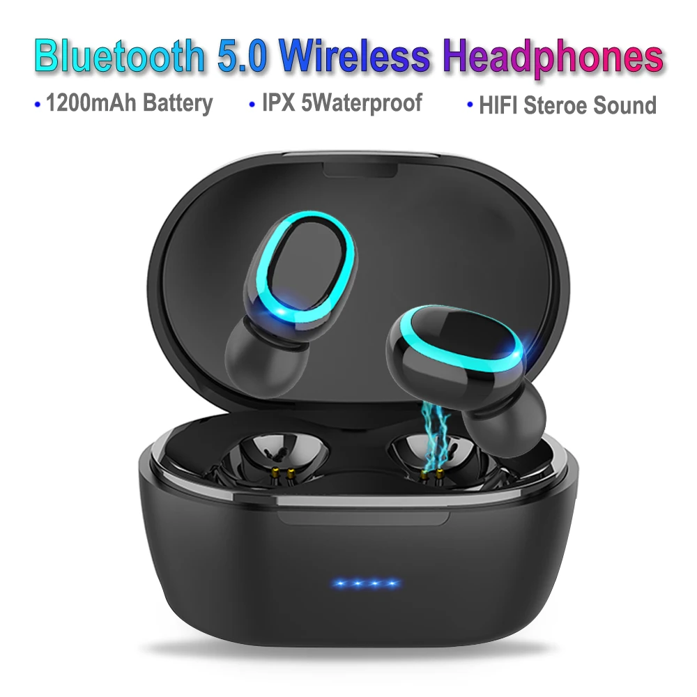

Hot True Bluetooth Wireless Headphones HIFI 3D Stereo Earphones as Power Bank Mini in ear Earbuds with Mic For smart Phone