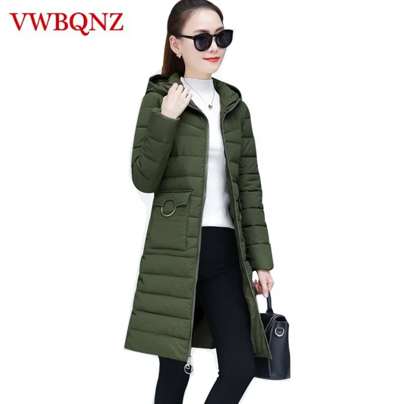 Новинка, зимняя женская куртка, плюс размер, 3XL, женские парки, теплая верхняя одежда, одноцветные пальто с капюшоном, Длинная женская тонкая хлопковая Базовая куртка
