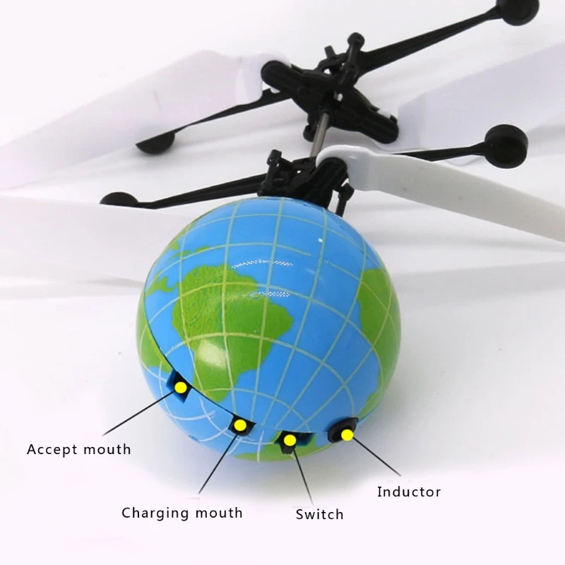 Радиоуправляемый вертолет-мяч Дрон шар-Вертолет Встроенный сияющий светодиодный свет для детских игрушек