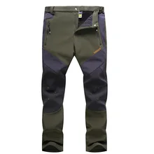 Мужские ветрозащитные водонепроницаемые и утолщенные теплые альпийские лыжные байковые брюки с мягкой оболочкой на открытом воздухе осенью и зимой