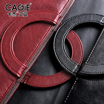 

black red business zipper PU leather portfolio a4 documents folder cases manager bag Tablet PC mobile padfolio binder