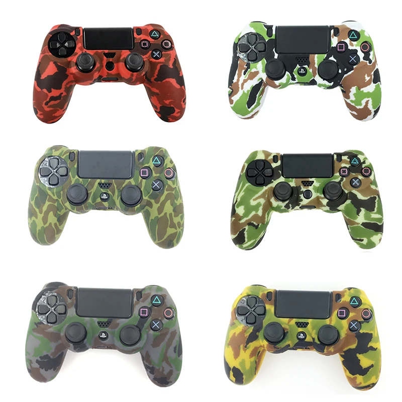 Защитный чехол для Dualshock 4 Playstation PS4 Pro камуфляжный силиконовый гелевый резиновый с