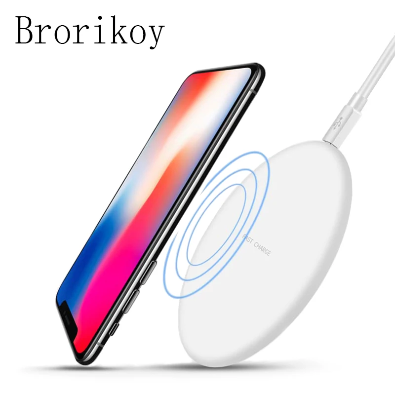 Беспроводное быстрое зарядное устройство для iPhone X Samsung Galaxy Note 8 S8 S7 S6 Plus QI