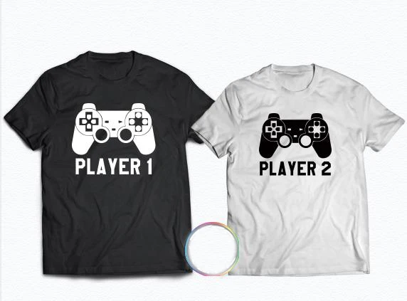 PLAYER 1 PLAYER 2 Couple T Shirts For Lovers Casual Matching Couple Clothes Valentine's Tops Summer Men And Women shirt Tees