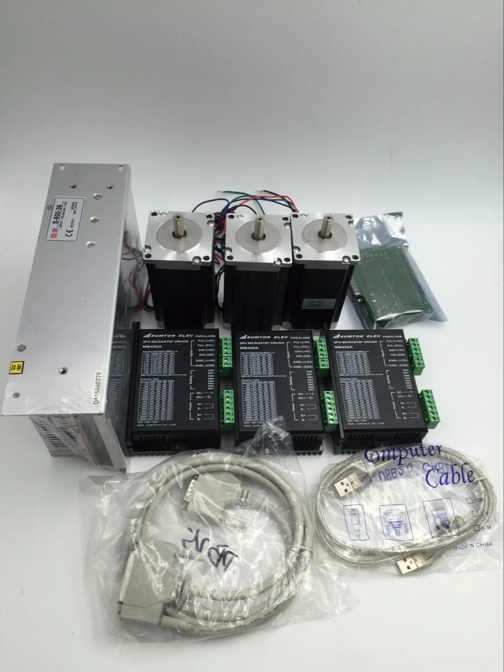 Nema23 3 оси 155 oz. В шаговый двигатель драйвер комплект 1.1Nm 2.5A + источник питания Mach3