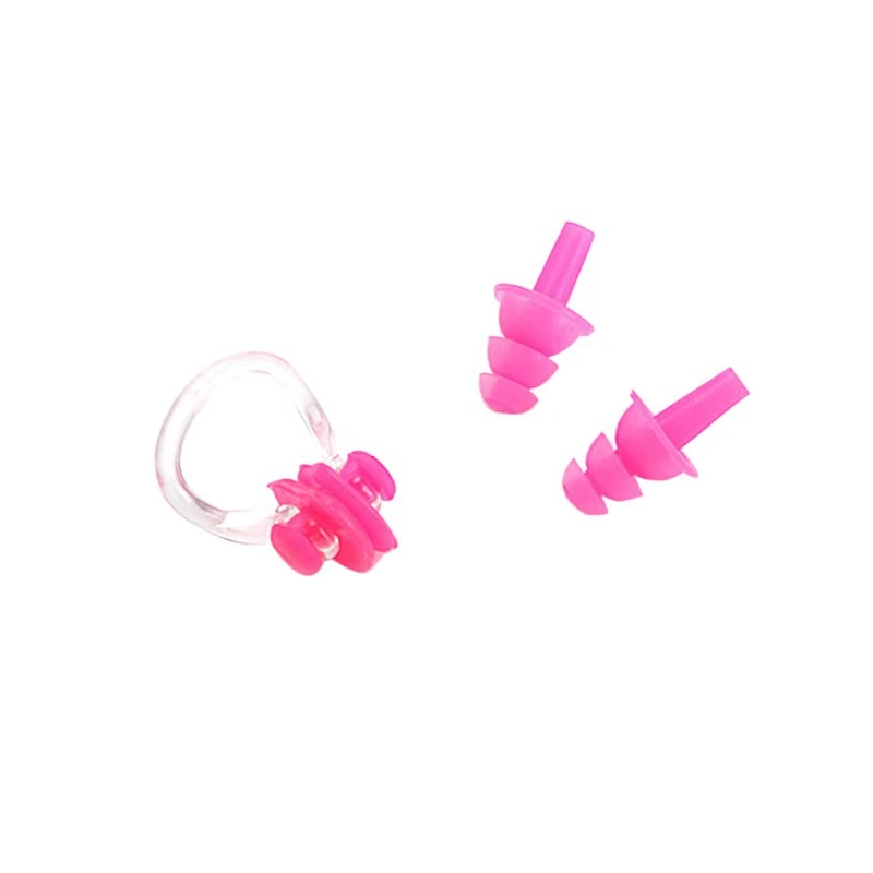 1 комплект водонепроницаемый плавательные зажимы из мягкого силикона ушной зажим для носа набор для дайвинга звук беруши для снижения уровня шума с коробкой аксессуары для плавания - Цвет: P