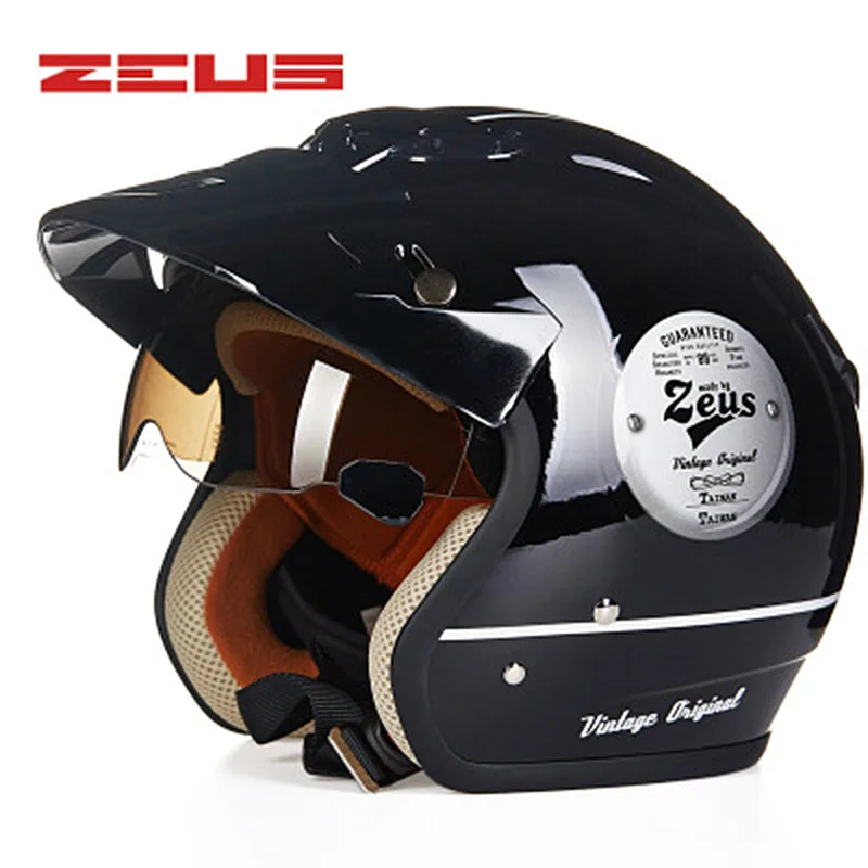 ZEUS открытым лицом 3/4 мотоцикл мотокросса Каско Capacete шлем для скутера винтажный
