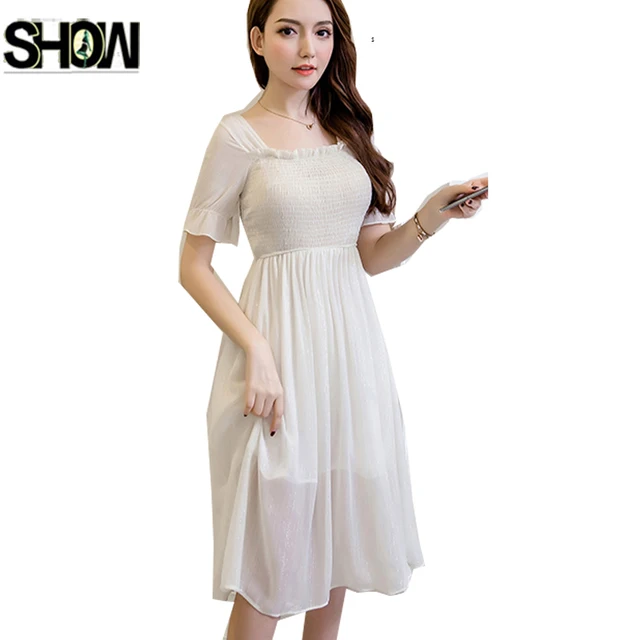 Y Low Cut Dresses Women S Summer Casual Holiday Honeymoon Cute Y Low Cut Dresses Women S Summer Casual Holiday Honeymoon Cute Sweet Flare Sleeve Slim Waist A