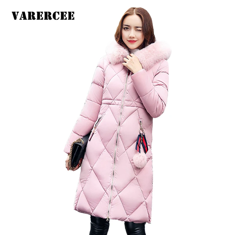 VARERCEE 2018 Winter Parka mujer Jacket And Coat women thicken Warm Hooded Down Parka Female winter coat Long Jacket Outwear Coats