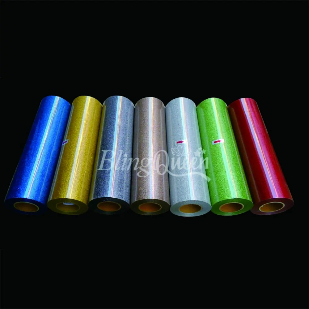 

BlingQueen 20" X 40"/51CM X 100CM Korean Hot Fix Iron On Glitter HTV Heat Transfers Vinyl Films