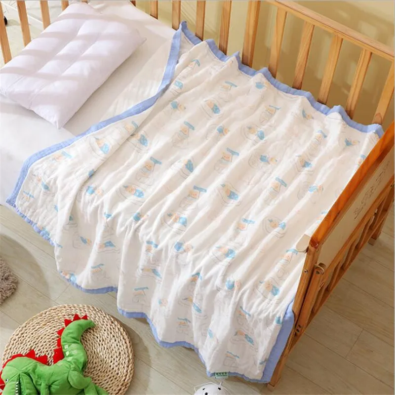 117*150 см хлопковое 6-слойное газовое большое детское одеяло с высокой плотностью, муслиновое детское постельное белье из хлопка