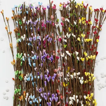 

Cheap 50pcs 65cm Bud Artificial Branches Twigs Iron Wire For Wedding Decoration DIY Scrapbooking Handmade Wreath Fake Flowers